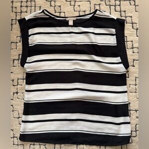 Banana Republic Black and White Striped Blouse